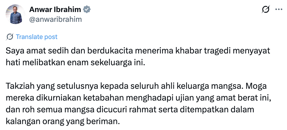 msia family of 6 car sink anwar ibrahim